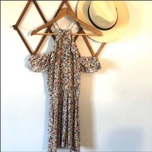 AEO Floral Cold Shoulder Halter Dress XSS